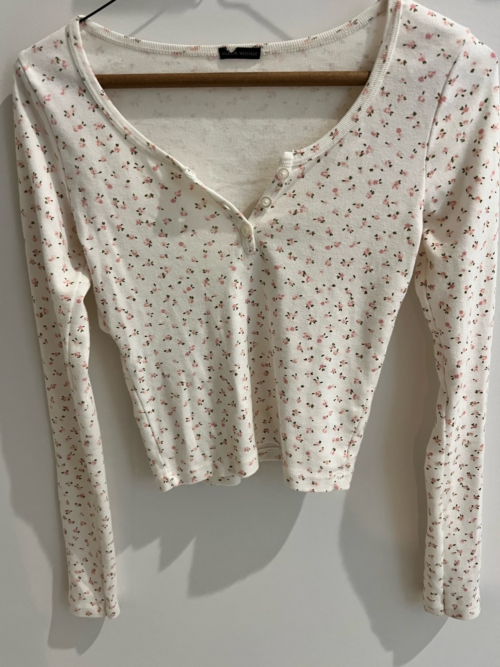 Brandy Melville Zelly Floral Long Sleeve Top (One Size Fits XS/S)